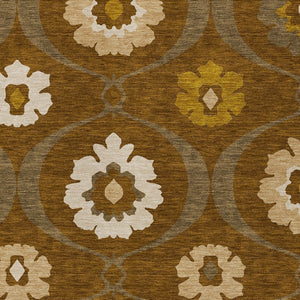 Homeroots 3' Black Ivory And Taupe Medallion Washable Area Rug For Indoor And Outdoor Spaces, Durable Design 8' X 10' Polyester 589623