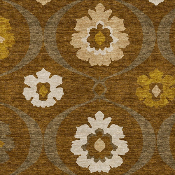 Homeroots 3' Black Ivory And Taupe Medallion Washable Area Rug For Indoor And Outdoor Spaces, Durable Design 10' X 14' Polyester 589625