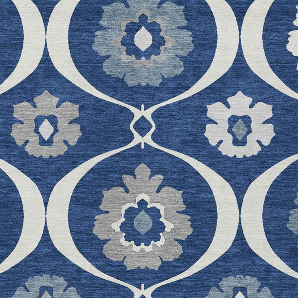 Homeroots 3' Black Ivory And Taupe Medallion Washable Area Rug For Indoor And Outdoor Spaces, Durable Design 8' X 10' Polyester 589629