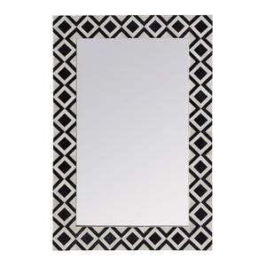 Butler Specialty Company Verona 24" W X 36" H Rectangular Bone-inlay Wall Mirror For Elegant Spaces Black,White Mdf,Mirror,Acacia,Resin 5896318-butler