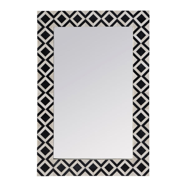 Butler Specialty Company Verona 24" W X 36" H Rectangular Bone-inlay Wall Mirror For Elegant Spaces Black,White Mdf,Mirror,Acacia,Resin 5896318-butler