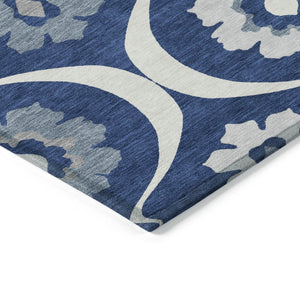 Homeroots 3' Black Ivory And Taupe Medallion Washable Area Rug For Indoor And Outdoor Spaces, Durable Design 10' X 14' Polyester 589631