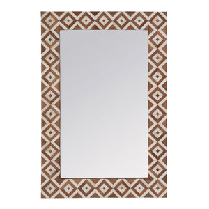 Butler Specialty Company Verona 24" W X 36" H Rectangular Bone-inlay Wall Mirror For Elegant Spaces Brown,Tan Mdf,Mirror,Acacia,Resin 5896338-butler
