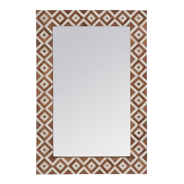 Butler Specialty Company Verona 24" W X 36" H Rectangular Bone-inlay Wall Mirror For Elegant Spaces Brown,Tan Mdf,Mirror,Acacia,Resin 5896338-butler
