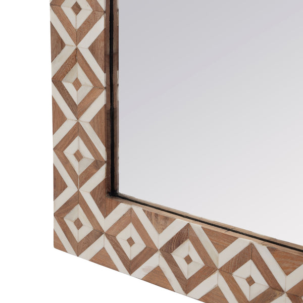 Butler Specialty Company Verona 24" W X 36" H Rectangular Bone-inlay Wall Mirror For Elegant Spaces Brown,Tan Mdf,Mirror,Acacia,Resin 5896338-butler