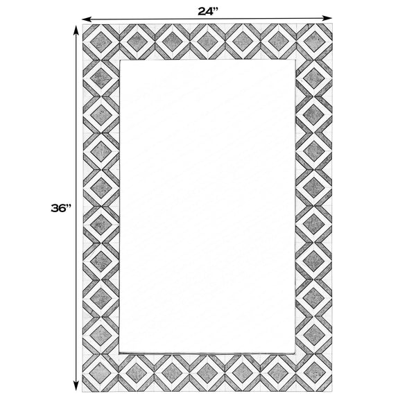 Butler Specialty Company Verona 24" W X 36" H Rectangular Bone-inlay Wall Mirror For Elegant Spaces Brown,Tan Mdf,Mirror,Acacia,Resin 5896338-butler