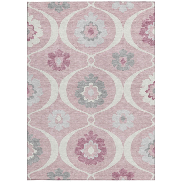 Homeroots 3' Black Ivory And Taupe Medallion Washable Area Rug For Indoor And Outdoor Spaces, Durable Design 5' X 8' Polyester 589633