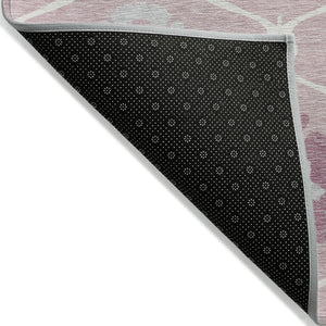 HomeRoots 5' Pink Blush and Gray Medallion Area Rug – Stylish, Washable, Durable Design for Indoor and Outdoor Use 10' X 14' 589637