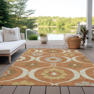 Homeroots 3' Black Ivory And Taupe Medallion Washable Area Rug For Indoor And Outdoor Spaces, Durable Design 5' X 8' Polyester 589639