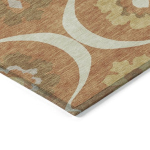 Homeroots 3' Black Ivory And Taupe Medallion Washable Area Rug For Indoor And Outdoor Spaces, Durable Design 5' X 8' Polyester 589639