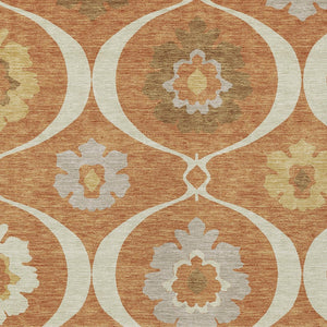 Homeroots 3' Black Ivory And Taupe Medallion Washable Area Rug For Indoor And Outdoor Spaces, Durable Design 5' X 8' Polyester 589639