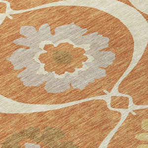 Homeroots 3' Black Ivory And Taupe Medallion Washable Area Rug For Indoor And Outdoor Spaces, Durable Design 8' Round Polyester 589640