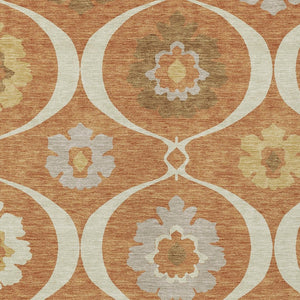 Homeroots 3' Black Ivory And Taupe Medallion Washable Area Rug For Indoor And Outdoor Spaces, Durable Design 8' X 10' Polyester 589641