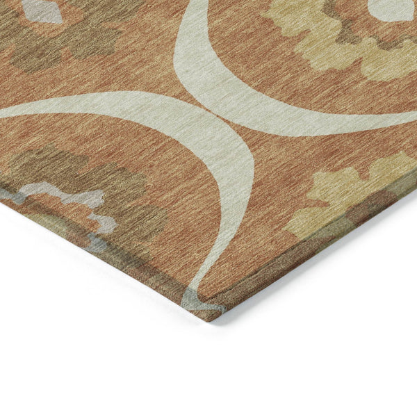 Homeroots 3' Black Ivory And Taupe Medallion Washable Area Rug For Indoor And Outdoor Spaces, Durable Design 9' X 12' Polyester 589642