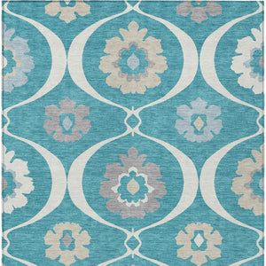 Homeroots 3' Black Ivory And Taupe Medallion Washable Area Rug For Indoor And Outdoor Spaces, Durable Design 3' X 5' Polyester 589644