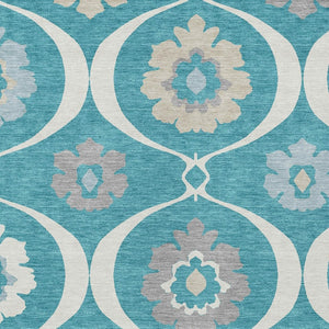 Homeroots 3' Black Ivory And Taupe Medallion Washable Area Rug For Indoor And Outdoor Spaces, Durable Design 3' X 5' Polyester 589644