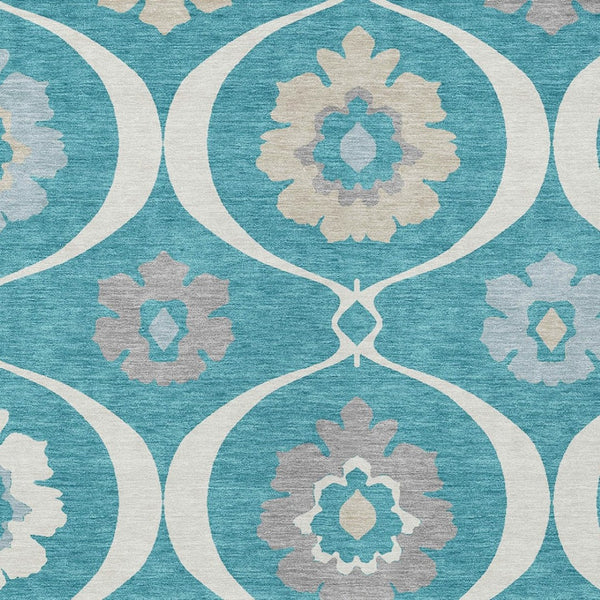 Homeroots 3' Black Ivory And Taupe Medallion Washable Area Rug For Indoor And Outdoor Spaces, Durable Design 3' X 5' Polyester 589644