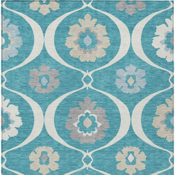 Homeroots 3' Black Ivory And Taupe Medallion Washable Area Rug For Indoor And Outdoor Spaces, Durable Design 10' X 14' Polyester 589649