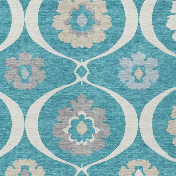 Homeroots 3' Black Ivory And Taupe Medallion Washable Area Rug For Indoor And Outdoor Spaces, Durable Design 10' X 14' Polyester 589649