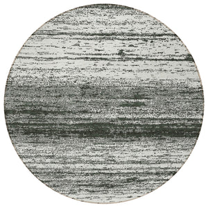 Homeroots 3' Black Ivory And Gray Striped Indoor Outdoor Area Rug - Stylish, Washable, And Stain Resistant! 8' Round Polyester 589658