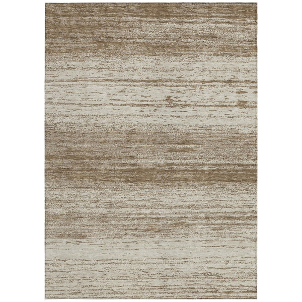 Homeroots 3' Black Ivory And Gray Striped Indoor Outdoor Area Rug - Stylish, Washable, And Stain Resistant! 5' X 8' Polyester 589663