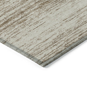 Homeroots 3' Black Ivory And Gray Striped Indoor Outdoor Area Rug - Stylish, Washable, And Stain Resistant! 9' X 12' Polyester 589666