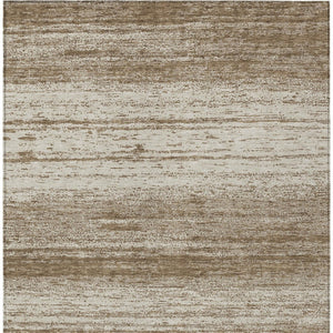 Homeroots 3' Black Ivory And Gray Striped Indoor Outdoor Area Rug - Stylish, Washable, And Stain Resistant! 10' X 14' Polyester 589667