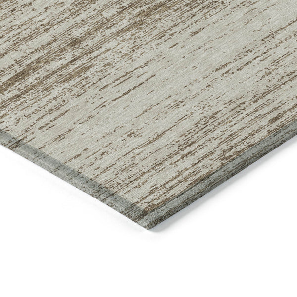 Homeroots 3' Black Ivory And Gray Striped Indoor Outdoor Area Rug - Stylish, Washable, And Stain Resistant! 10' X 14' Polyester 589667