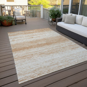 Homeroots 3' Black Ivory And Gray Striped Indoor Outdoor Area Rug - Stylish, Washable, And Stain Resistant! 5' X 8' Polyester 589669
