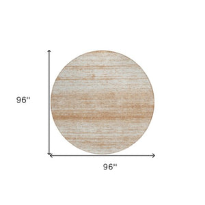 Homeroots 3' Black Ivory And Gray Striped Indoor Outdoor Area Rug - Stylish, Washable, And Stain Resistant! 8' Round Polyester 589670