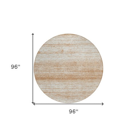 Homeroots 3' Black Ivory And Gray Striped Indoor Outdoor Area Rug - Stylish, Washable, And Stain Resistant! 8' Round Polyester 589670