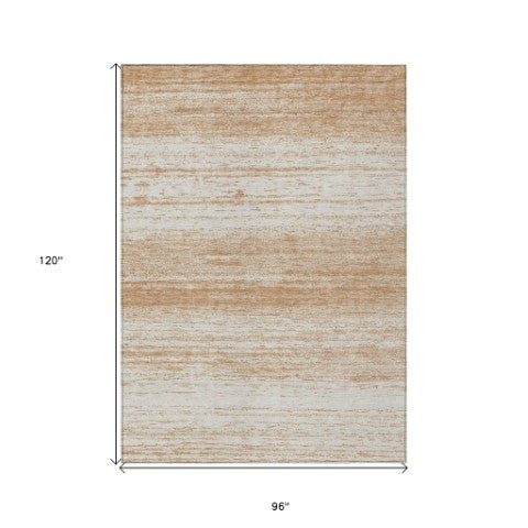 Homeroots 3' Black Ivory And Gray Striped Indoor Outdoor Area Rug - Stylish, Washable, And Stain Resistant! 8' X 10' Polyester 589671