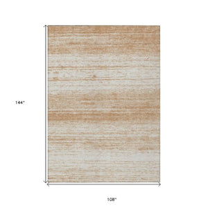 Homeroots 3' Black Ivory And Gray Striped Indoor Outdoor Area Rug - Stylish, Washable, And Stain Resistant! 9' X 12' Polyester 589672