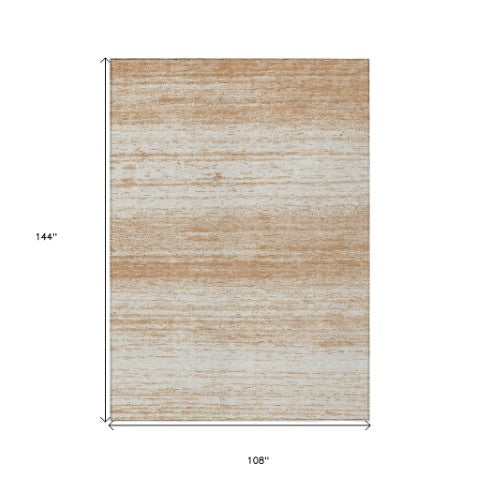 Homeroots 3' Black Ivory And Gray Striped Indoor Outdoor Area Rug - Stylish, Washable, And Stain Resistant! 9' X 12' Polyester 589672