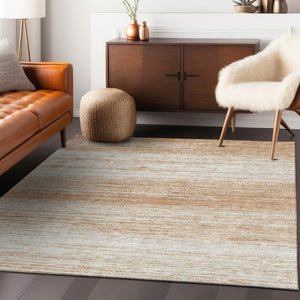 Homeroots 3' Black Ivory And Gray Striped Indoor Outdoor Area Rug - Stylish, Washable, And Stain Resistant! 10' X 14' Polyester 589673