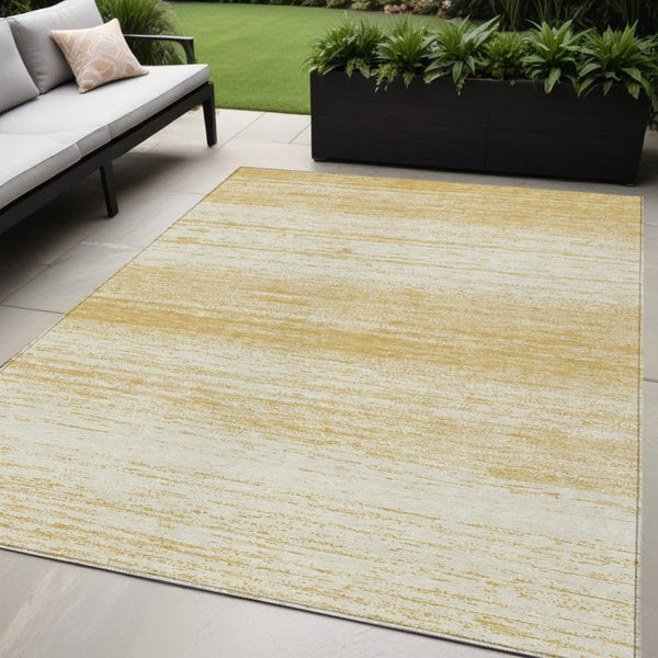 Homeroots 3' Black Ivory And Gray Striped Indoor Outdoor Area Rug - Stylish, Washable, And Stain Resistant! 5' X 8' Polyester 589675