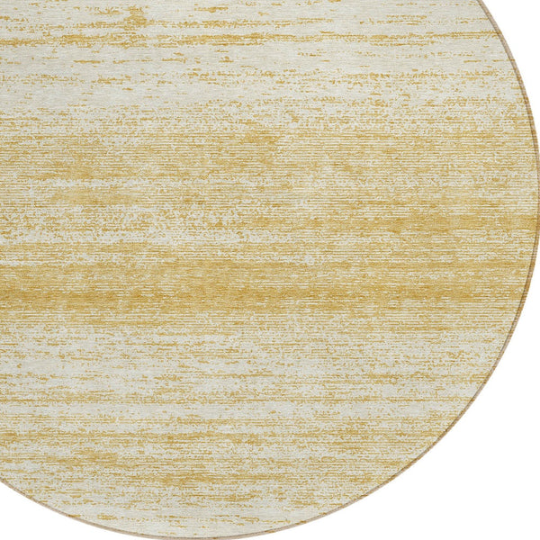 Homeroots 3' Black Ivory And Gray Striped Indoor Outdoor Area Rug - Stylish, Washable, And Stain Resistant! 8' Round Polyester 589676