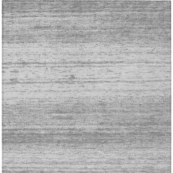Homeroots 3' Black Ivory And Gray Striped Indoor Outdoor Area Rug - Stylish, Washable, And Stain Resistant! 3' X 5' Polyester 589680