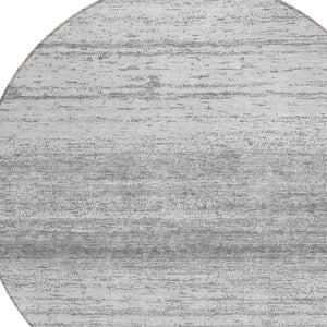 Homeroots 3' Black Ivory And Gray Striped Indoor Outdoor Area Rug - Stylish, Washable, And Stain Resistant! 8' Round Polyester 589682