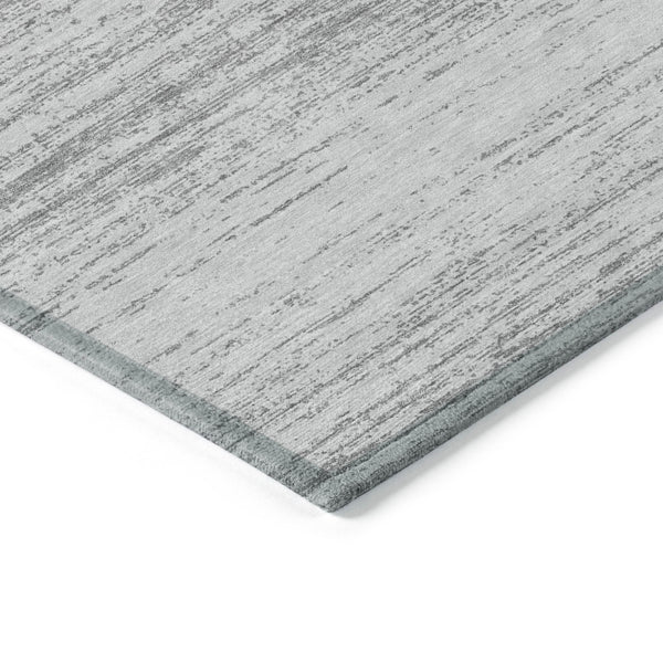 Homeroots 3' Black Ivory And Gray Striped Indoor Outdoor Area Rug - Stylish, Washable, And Stain Resistant! 9' X 12' Polyester 589684