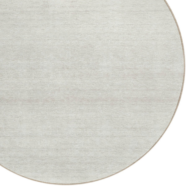 Homeroots 3' Black Ivory And Gray Striped Indoor Outdoor Area Rug - Stylish, Washable, And Stain Resistant! 8' Round Polyester 589688