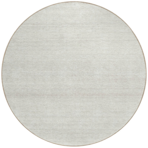 Homeroots 3' Black Ivory And Gray Striped Indoor Outdoor Area Rug - Stylish, Washable, And Stain Resistant! 8' Round Polyester 589688