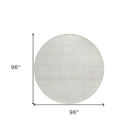 Homeroots 3' Black Ivory And Gray Striped Indoor Outdoor Area Rug - Stylish, Washable, And Stain Resistant! 8' Round Polyester 589688