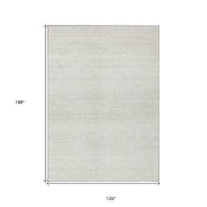 Homeroots 3' Black Ivory And Gray Striped Indoor Outdoor Area Rug - Stylish, Washable, And Stain Resistant! 10' X 14' Polyester 589691