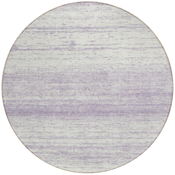 Homeroots 3' Black Ivory And Gray Striped Indoor Outdoor Area Rug - Stylish, Washable, And Stain Resistant! 8' Round Polyester 589694