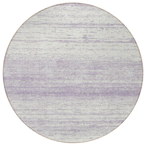 Homeroots 3' Black Ivory And Gray Striped Indoor Outdoor Area Rug - Stylish, Washable, And Stain Resistant! 8' Round Polyester 589694