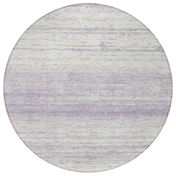 Homeroots 3' Black Ivory And Gray Striped Indoor Outdoor Area Rug - Stylish, Washable, And Stain Resistant! 8' Round Polyester 589694