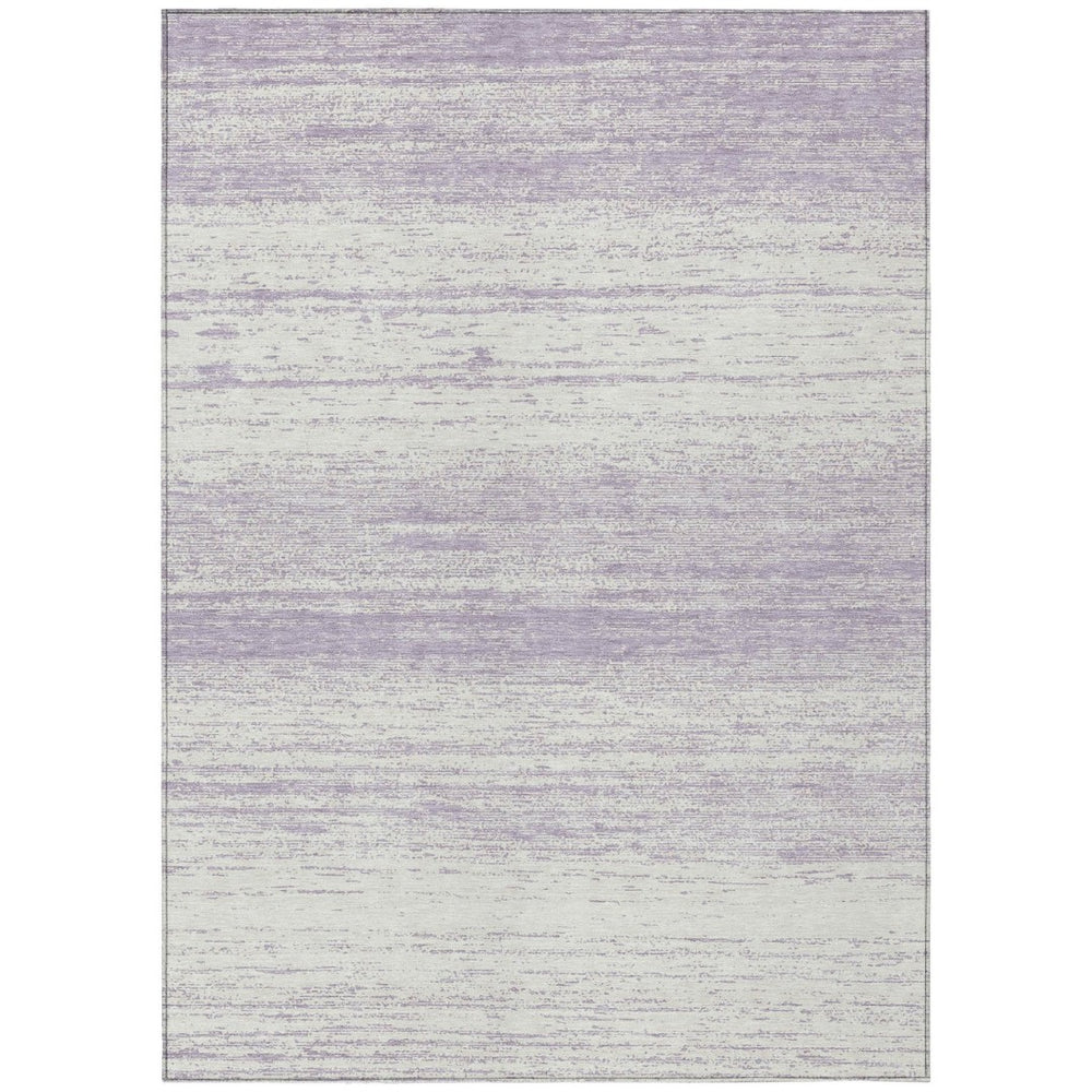 HomeRoots 9' Elegant Lavender and Ivory Striped Area Rug - Durable, Washable Design for Indoor & Outdoor Use 9' X 12' 589696