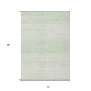 Homeroots 3' Black Ivory And Gray Striped Indoor Outdoor Area Rug - Stylish, Washable, And Stain Resistant! 3' X 5' Polyester 589698