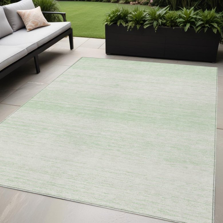 Homeroots 3' Black Ivory And Gray Striped Indoor Outdoor Area Rug - Stylish, Washable, And Stain Resistant! 5' X 8' Polyester 589699